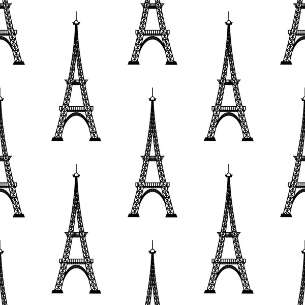 Eiffel Tower Seamless Background — Stock Vector