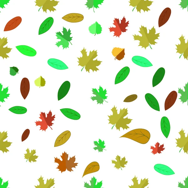 Nahtlose unterschiedliche Blätter Muster — Stockvektor