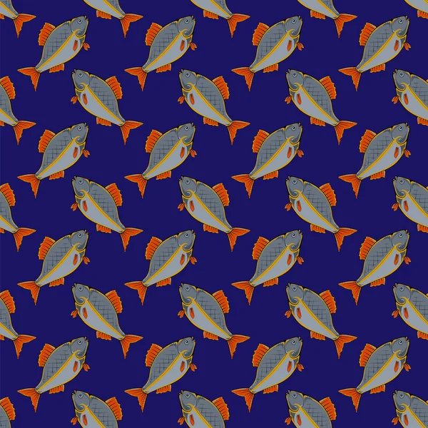 Dikişsiz balık desen — Stok Vektör