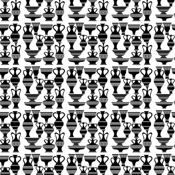 Different Vases. Seamless of Amphora Pattern.