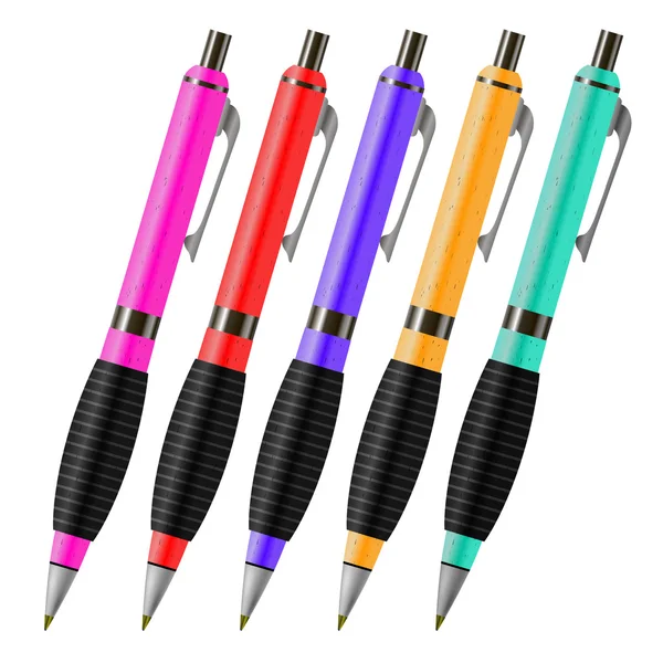 Set of Colorful Pens Isolated — Stock Photo, Image