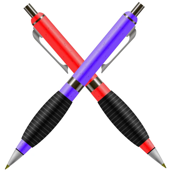Zestaw długopisów kolorowy na białym tle — Zdjęcie stockowe