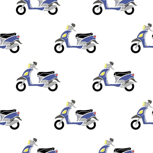 Sömlös blå Scooter mönster — Stock vektor