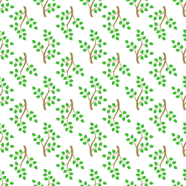 Green Cartoon Tree Leaves Seamless Background