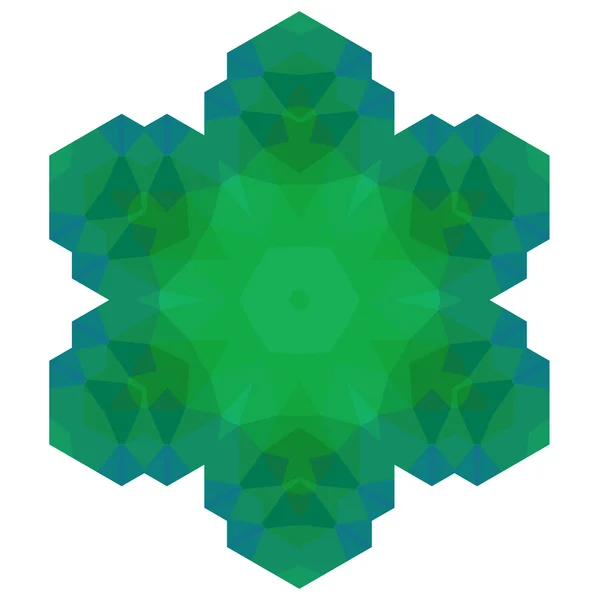 多角形の緑色のシンボル — ストックベクタ