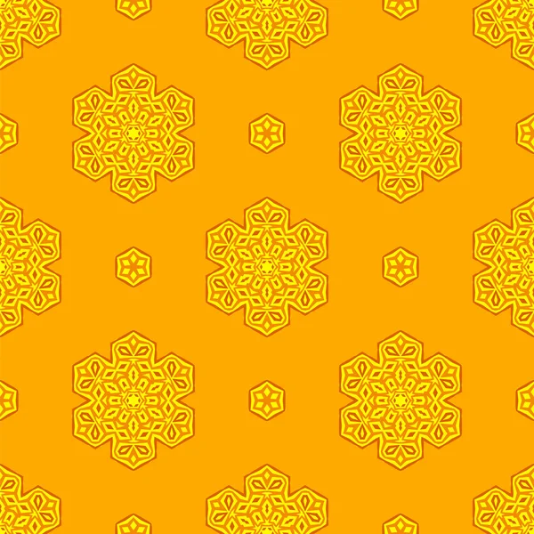 シームレスなクリエイティブな装飾的な黄色いパターン — ストックベクタ