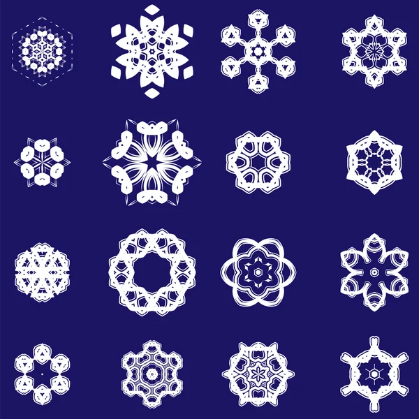 Set of Different Ornamental Rosettes — Stock Vector