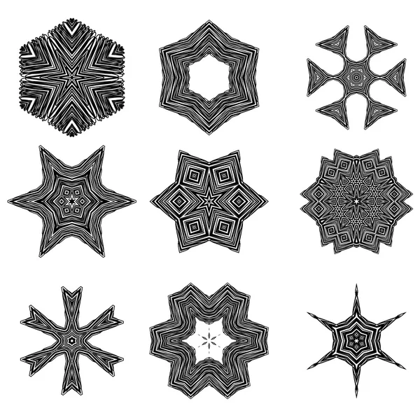 Set of Different Ornamental Rosettes — Stock Vector