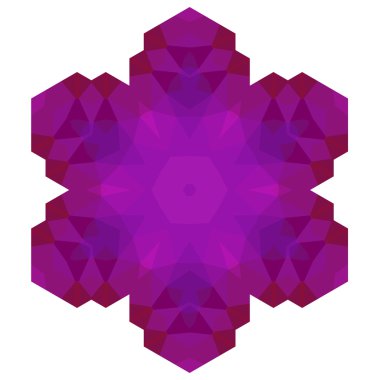 Beyaz arka plan üzerinde izole poligonal pembe sembolü