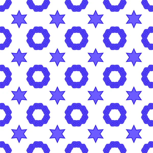 Fondo Sin Costuras Blue David Star Símbolo Judío Religión — Foto de Stock