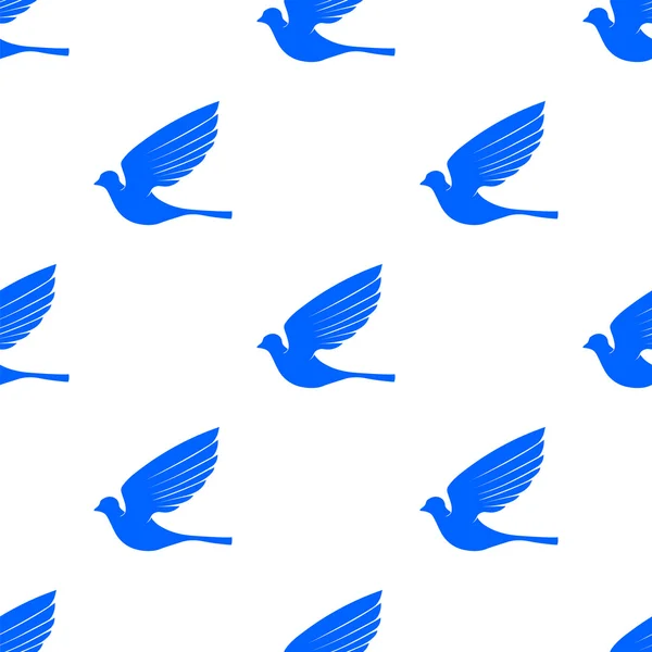 Vliegen Dove Naadloze Patroon Blue Bird Achtergrond — Stockfoto