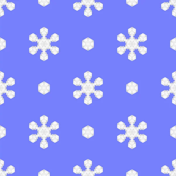 Modello Fiocco Neve Blu Senza Cuciture Fondo Ornamentale Geometrico — Foto Stock