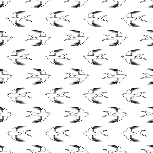 Pływające Połknąć Wzór Zwierzę Ptak Tło Geometrycznych — Zdjęcie stockowe