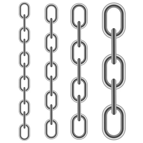 Set of Different Metal Chains — Stock Vector