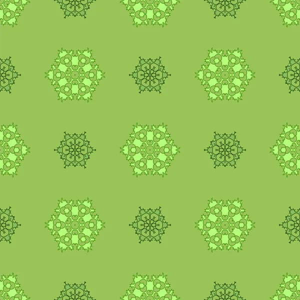 Patrón verde inconsútil ornamental creativo — Vector de stock