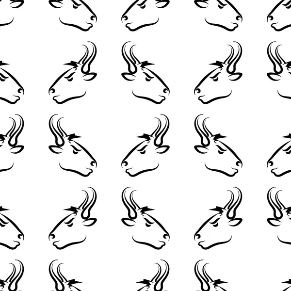 Bull Head Icon Seamless Pattern — Stock Photo, Image