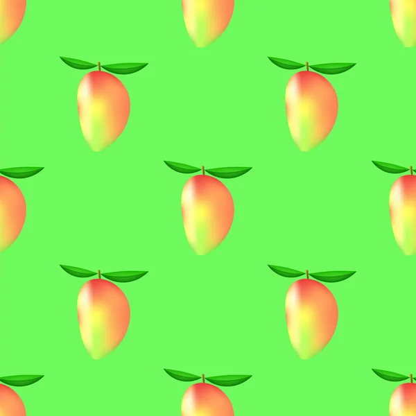 Patrón de fruta de mango sin costura — Archivo Imágenes Vectoriales