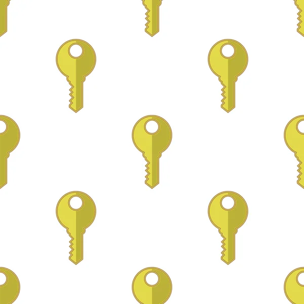 Gelbe Schlüssel nahtloses Muster — Stockvektor