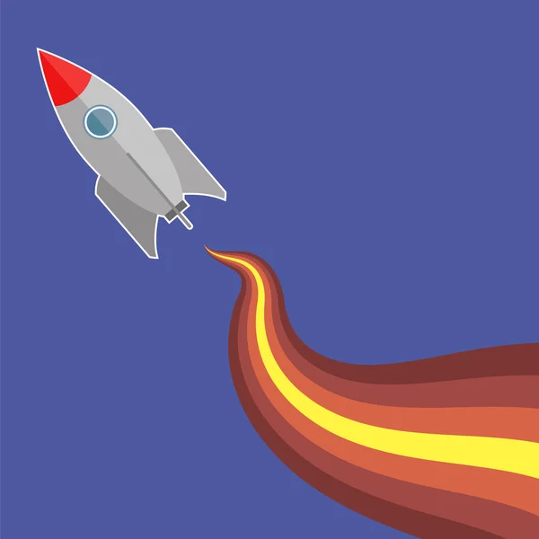Space Rocket Flying — Stock Vector
