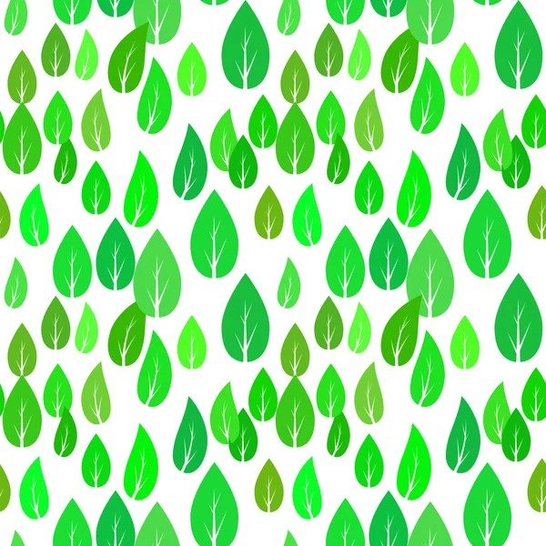 Sommaren gröna olika blad Seamless mönster — Stock vektor