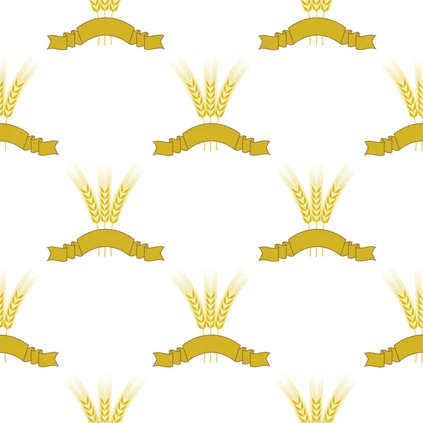 Pšenic stuha vzor bezešvé — Stockový vektor