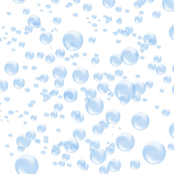 Set of Blue Soap Bubbles