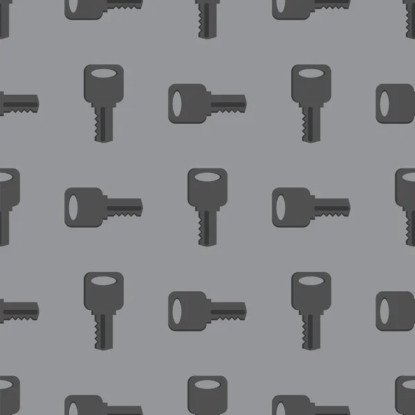 Metallic Seamless Grey Key Pattern — Stock Vector