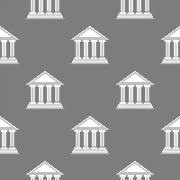 Greek Temple Icon Seamless Pattern — Stock Vector