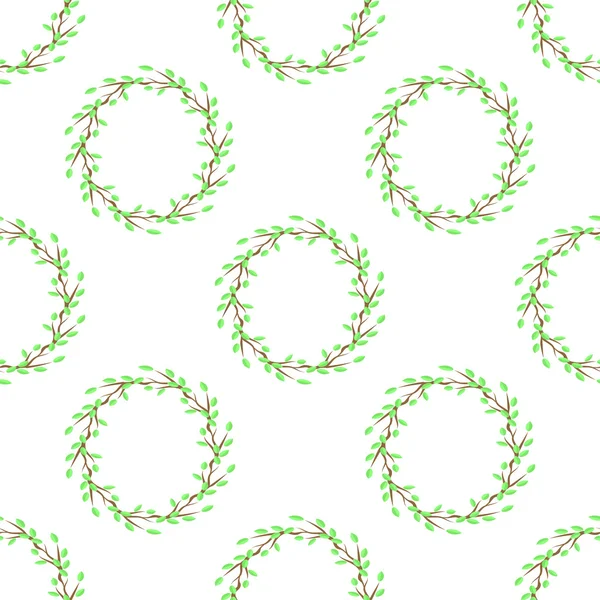 夏の緑葉のシームレス パターン — ストックベクタ