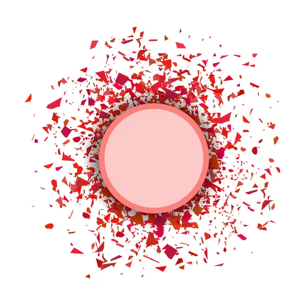 Red Confetti Round Banner. Set of Particles. — Stock Vector