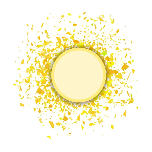 Bannière ronde Confetti jaune — Image vectorielle