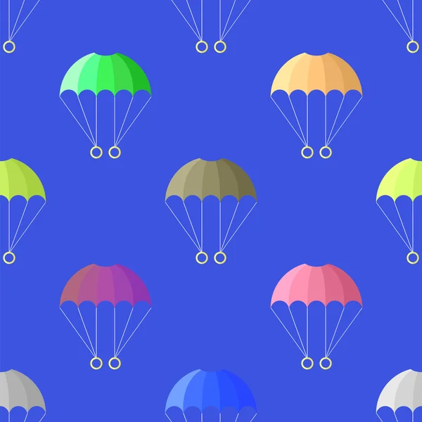 Parachute modèle sans couture sur le ciel bleu — Image vectorielle