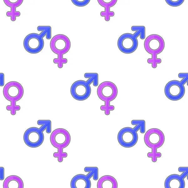 Vrouwelijke mannelijke symbolen naadloze patroon — Stockvector