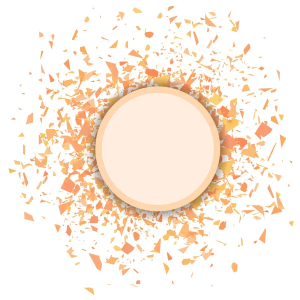 Bannière ronde orange Confetti — Image vectorielle