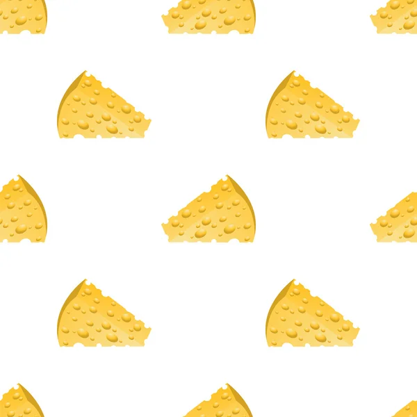 Cheese Slices Seamless Pattern. Prodotti lattiero-caseari — Vettoriale Stock