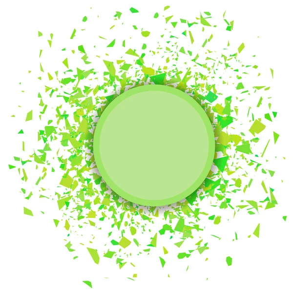 Groen Confetti ronde Banner — Stockvector