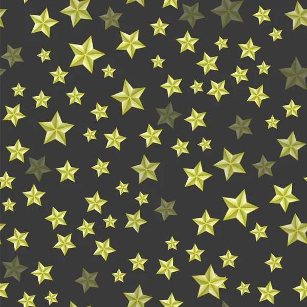 Set of Yellow Stars. Seamless Starry Pattern. — Stock Vector