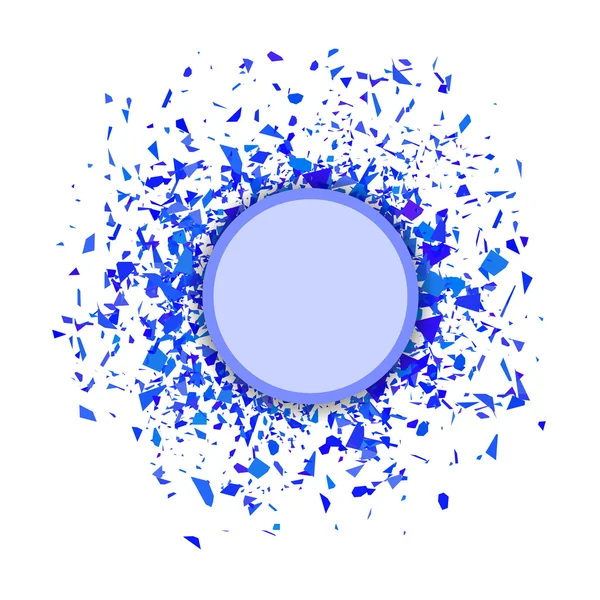 Blue Confetti Round Banner. Set of Particles. — Stock Vector
