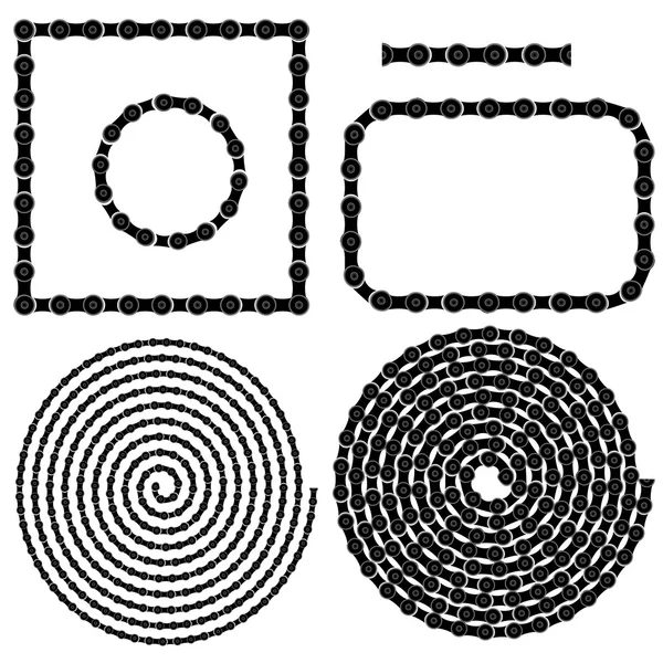 Cadena marcos espirales conjunto — Archivo Imágenes Vectoriales