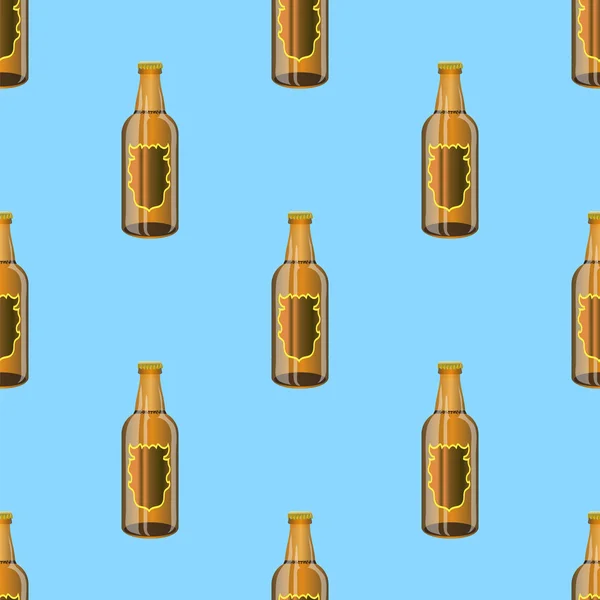 Piwo z brązowego szkła butelki wzór — Wektor stockowy