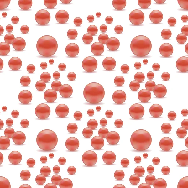 Rosso perle sparse modello senza soluzione di continuità — Vettoriale Stock