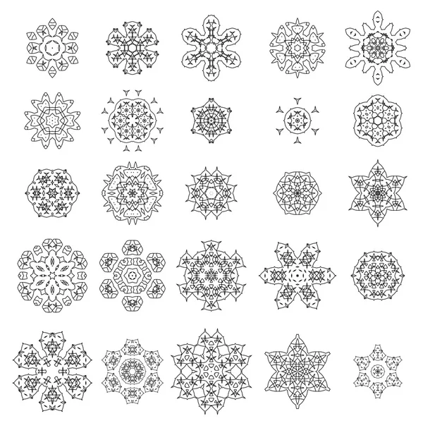 Runda geometrisk ornament set — Stock vektor