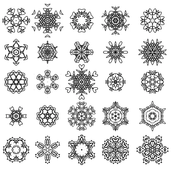 Runde geometrische Ornamente gesetzt — Stockvektor