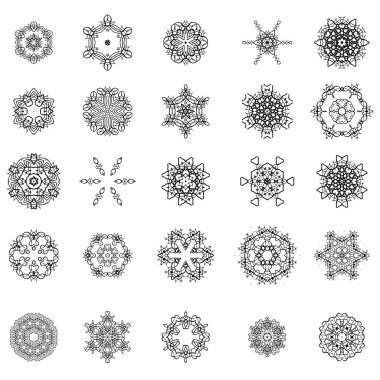 Yuvarlak geometrik süsler seti