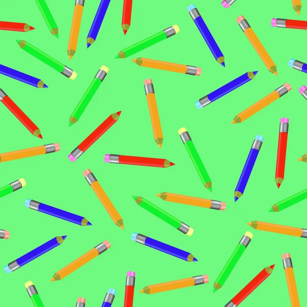 Απρόσκοπτη μολύβι μοτίβο στο πράσινο. — Φωτογραφία Αρχείου