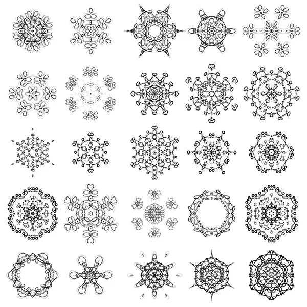 Runde geometrische Ornamente isoliert gesetzt — Stockvektor