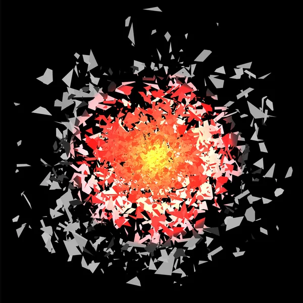 Explosion Wolke aus grauen Stücken — Stockvektor