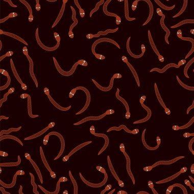 Red Worms for Fishing Seamless Pattern clipart