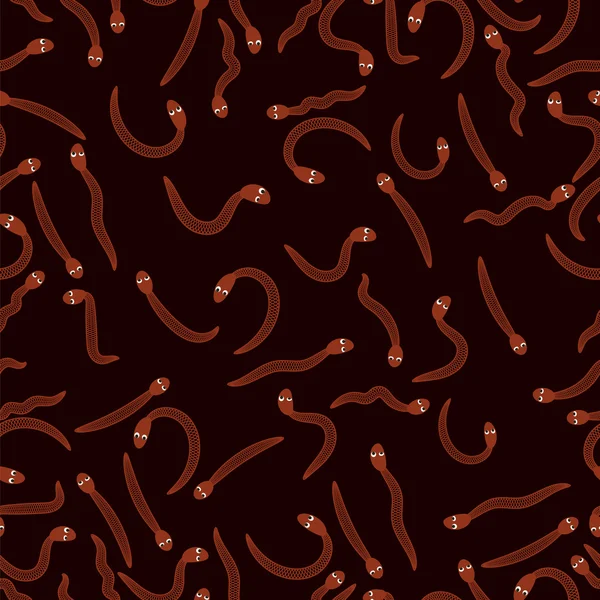 Red Worms for Fishing Seamless Pattern — Stock Vector