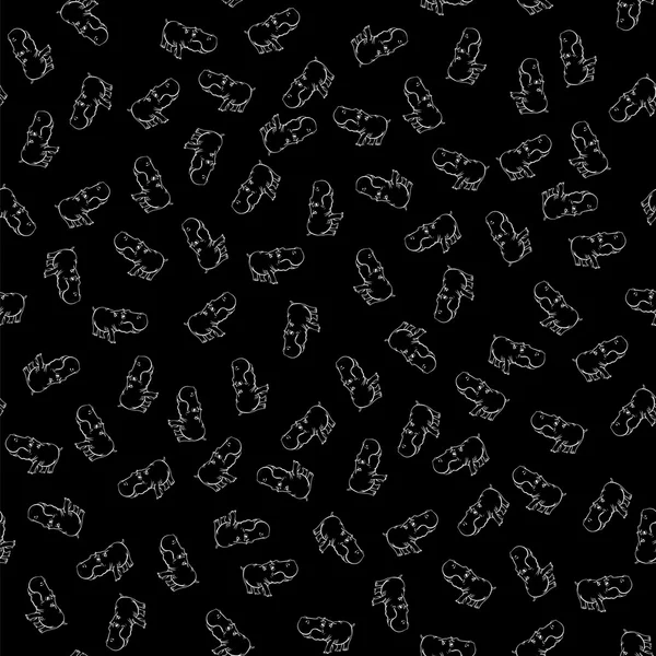 Flodhäst sömlös ritning mönster — Stock vektor